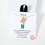 Wholesale dainty Chain Link Necklace Metal Bubble Initial Pendant Gold Dipped Hy