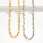 Wholesale gold Dipped Small U Chain Link Necklace L
