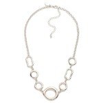 Wholesale round Link Chain Necklace Metal Linked Geometric Shapes L Extender L