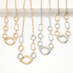 Wholesale round Link Chain Necklace Metal Linked Geometric Shapes L Extender L