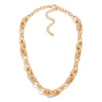 Wholesale twisted Metal Double Link Chain Necklace L Extender L