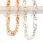Wholesale twisted Metal Double Link Chain Necklace L Extender L