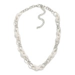 Wholesale twisted Metal Double Link Chain Necklace L Extender L