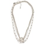 Wholesale layered Metal Necklace Metal Beads Paperclip Chain Toggle Clasp L Exte