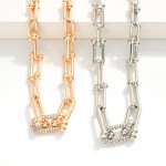 Wholesale u Link Chain Necklace Pave Rhinestone Link L Extender L