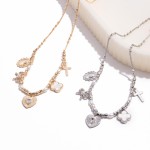 Wholesale chain Link Beaded Necklace Pearl Charms L Extender L