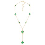 Wholesale chain Link Y Necklace Glass Crystal Clover Accents L Extender L