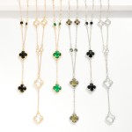 Wholesale chain Link Y Necklace Glass Crystal Clover Accents L Extender L