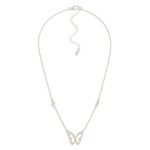 Wholesale chain Link Necklace Rhinestone Studded Butterfly Pendant L Extender L