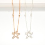 Wholesale chain Link Necklace Rhinestone Studded Starfish Pendant L Extender L