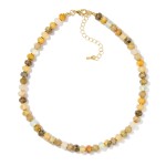 Wholesale candy Stone Beaded Necklace Gold Disk Details L Extender L