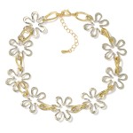 Wholesale metal Linked Flowers Necklace L Extender L