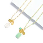 Wholesale beaded Chain Link Necklace Metal Sun Stone Pendants L Extender L