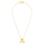 Wholesale metal Box Chain Necklace Retro Bubble Initial Pendant K Gold Plated L