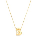 Wholesale metal Box Chain Necklace Retro Bubble Initial Pendant K Gold Plated L