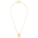 Wholesale metal Box Chain Necklace Retro Bubble Initial Pendant K Gold Plated L