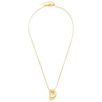 Wholesale metal Box Chain Necklace Retro Bubble Initial Pendant K Gold Plated L