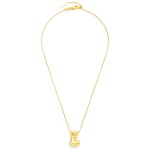 Wholesale metal Box Chain Necklace Retro Bubble Initial Pendant K Gold Plated L