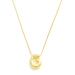 Wholesale metal Box Chain Necklace Retro Bubble Initial Pendant K Gold Plated L