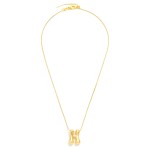 Wholesale metal Box Chain Necklace Retro Bubble Initial Pendant K Gold Plated L