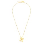 Wholesale metal Box Chain Necklace Retro Bubble Initial Pendant K Gold Plated L