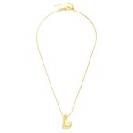 Wholesale metal Box Chain Necklace Retro Bubble Initial Pendant K Gold Plated L