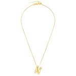 Wholesale metal Box Chain Necklace Retro Bubble Initial Pendant K Gold Plated L