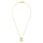 Wholesale metal Box Chain Necklace Retro Bubble Initial Pendant K Gold Plated L