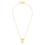 Wholesale metal Box Chain Necklace Retro Bubble Initial Pendant K Gold Plated L