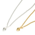 Wholesale metal Beaded Necklace Puffy Heart Toggle Clasp Pedant Gold Dipped L