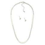 Wholesale pearl Metal Beaded Necklace Metal Stud Earrings L Extender L Earrings