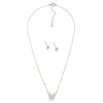 Wholesale dainty Chain Link Necklace Metal Butterfly Pendent Stud Earrings Stud