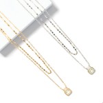 Wholesale layered Flat Chain Peanut Chain Link Necklace Rhinestone Pendant L Ext