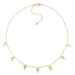 Wholesale chain Link Necklace Metal Cross Charms L Extender L
