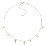 Wholesale chain Link Necklace Metal Cross Charms L Extender L