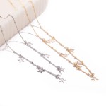 Wholesale chain Link Charm Necklace Metal Hollow Star Charms L Extender L