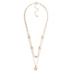 Wholesale layered Chain Link Necklace Metal Flower Stations Pendant L Extender L