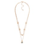 Wholesale layered Chain Link Necklace Metal Flower Stations Pendant L Extender L