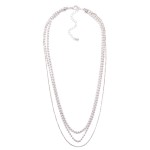 Wholesale layered Chain Link Necklace Pearl Tennis Necklace Accent L Extender L