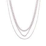 Wholesale layered Chain Link Necklace Pearl Tennis Necklace Accent L Extender L