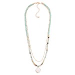 Wholesale layered Chain Link Faceted Bead Necklace Class Crystal Pendant L Exten