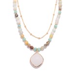 Wholesale layered Chain Link Faceted Bead Necklace Class Crystal Pendant L Exten