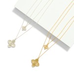 Wholesale layered Chain Link Necklace Metal Clover Pendants L Extender L