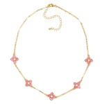 Wholesale flat Chain Link Necklace Hollow Clover Stations L Extender L