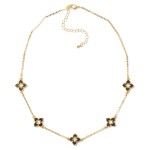 Wholesale flat Chain Link Necklace Hollow Clover Stations L Extender L