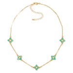 Wholesale flat Chain Link Necklace Hollow Clover Stations L Extender L