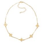Wholesale flat Chain Link Necklace Hollow Clover Stations L Extender L