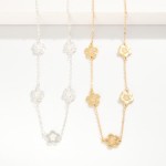 Wholesale chain Link Necklace Metal Flower Station Pearls L Extender L