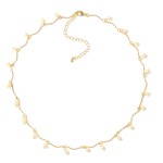 Wholesale metal Linked Bar Necklace Pearl Accents L Extender L