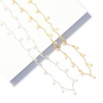 Wholesale metal Linked Bar Necklace Pearl Accents L Extender L